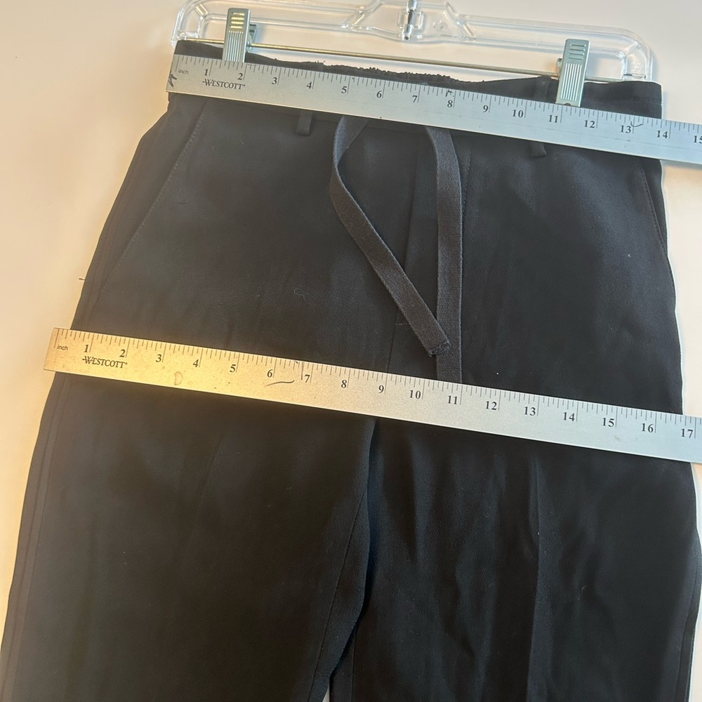 Vince Pants, elastic back drawstring waist loops, side back pockets, black, Sz S - Picture 11 of 16
